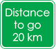 20 km to Go sign